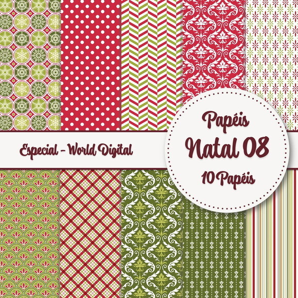 Kit Arquivo Papéis Digitais - Especial Natal 08