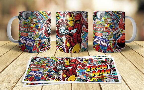 Kit de Arquivos para Sublimação de Canecas - Super Heróis