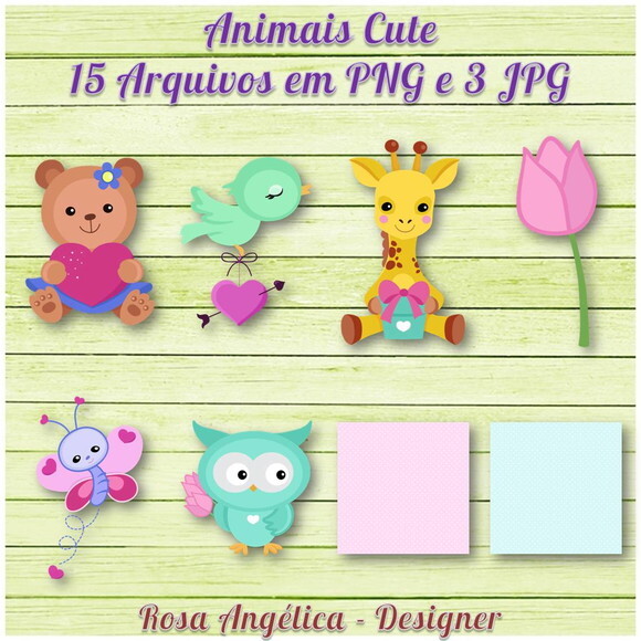 Kit Digital Animais Cute