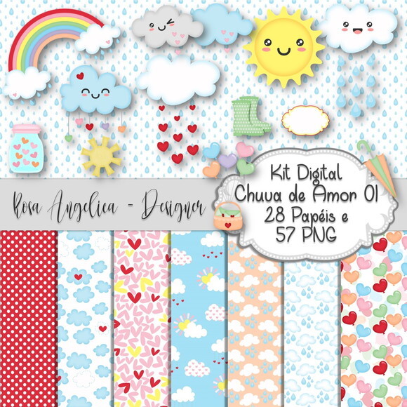 Kit Digital Chuva de Amor 01