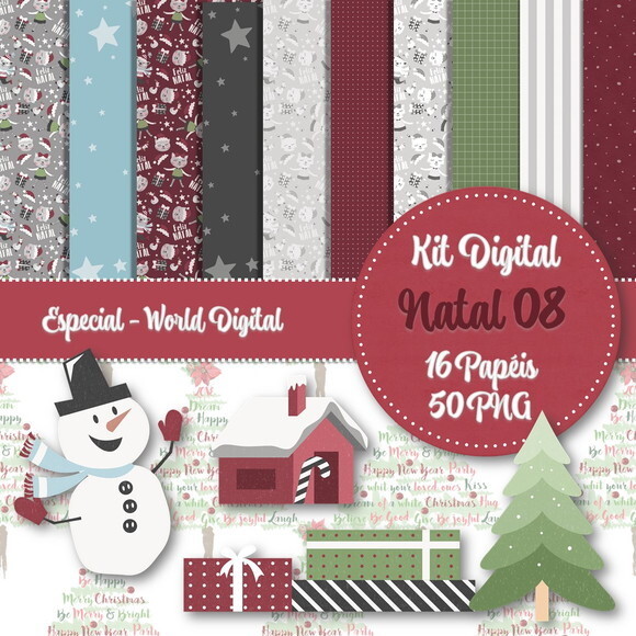 Kit Digital Completo Especial Natal 08