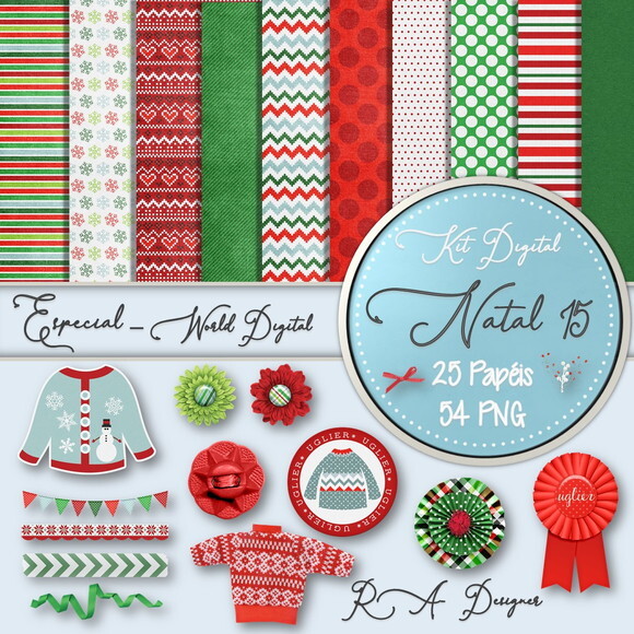 Kit Digital Completo Especial Natal 15