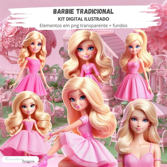 Kit Digital Completo Ia em 3d - Barbie + 1 Brinde