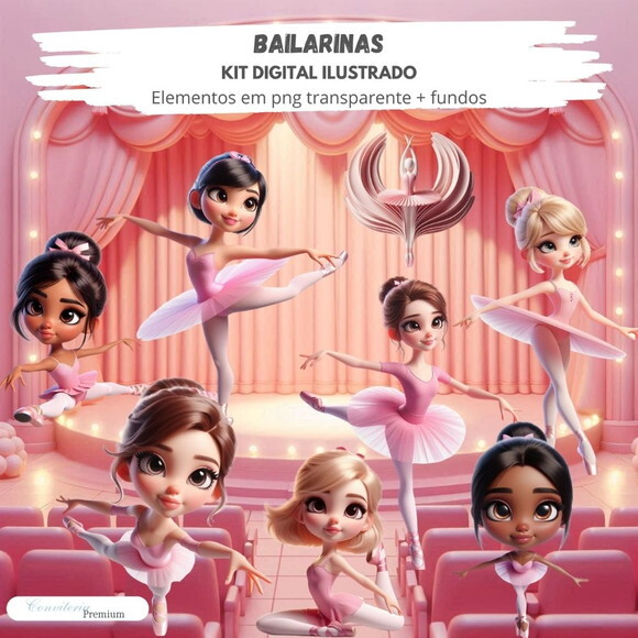 Kit Digital Completo Ia em 3d - Bailarinas + 1 Brinde