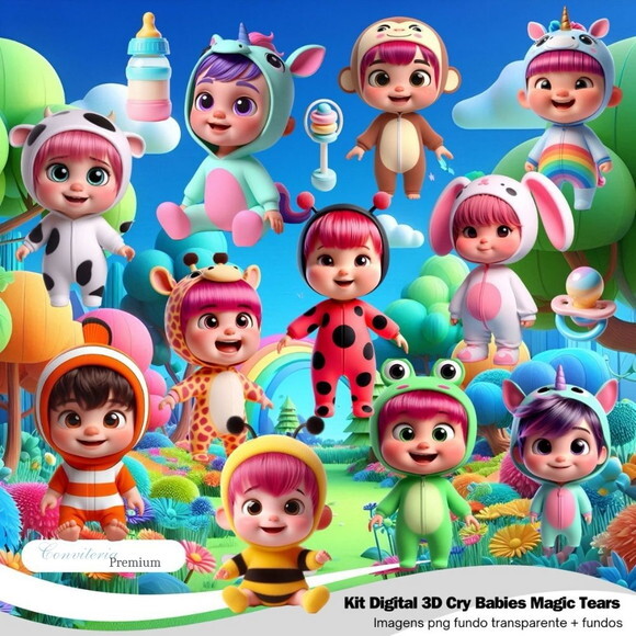 Kit Digital Completo Ia em 3d - Cry Babies + 1 Brinde