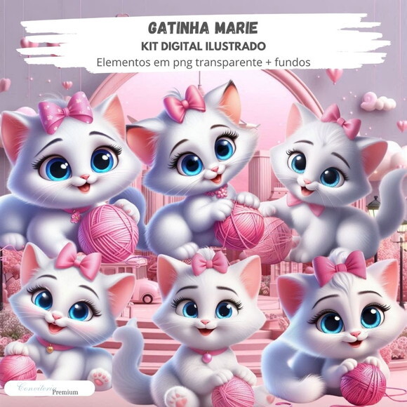 Kit Digital Completo Ia em 3d - Gatinha Marie + 1 Brinde