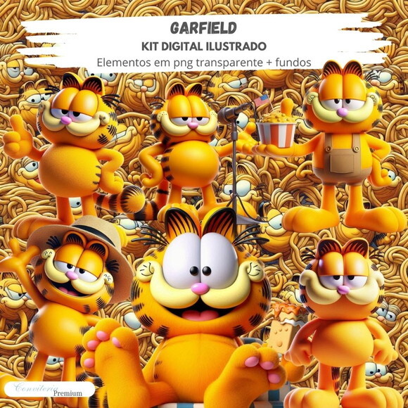 Kit Digital Completo Ia em 3d - Garfield + 1 Brinde