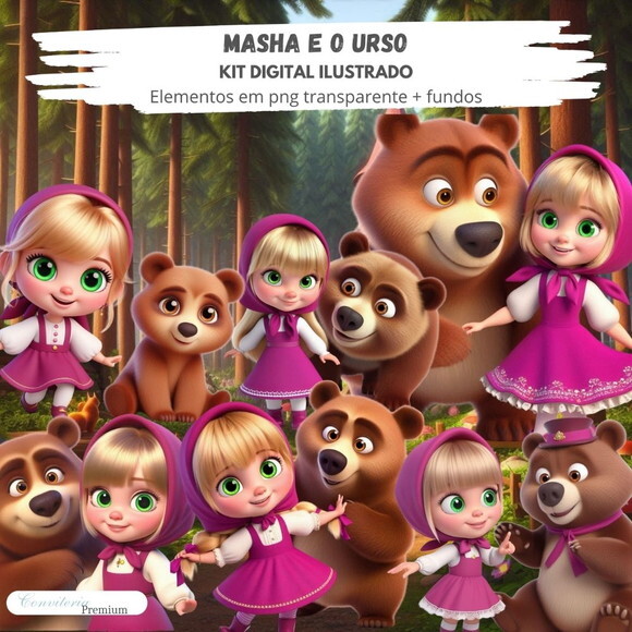 Kit Digital Completo Ia em 3d - m e o Urso + 1 Brinde