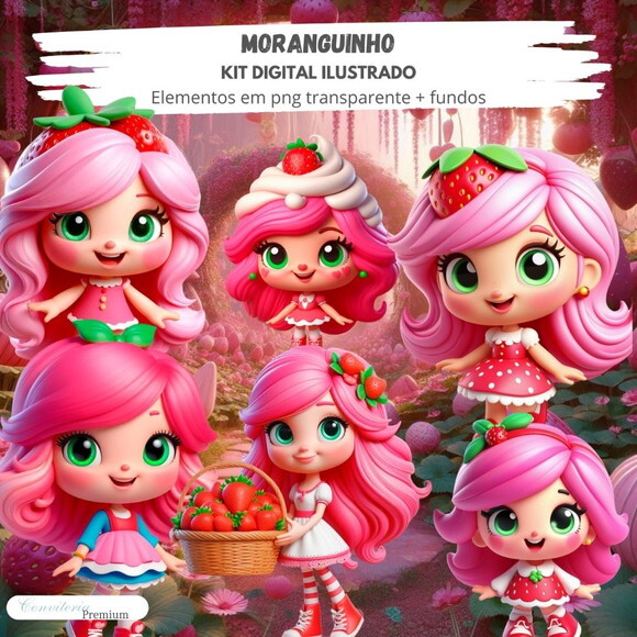 Kit Digital Completo Ia em 3d - Moranguinho + 1 Brinde