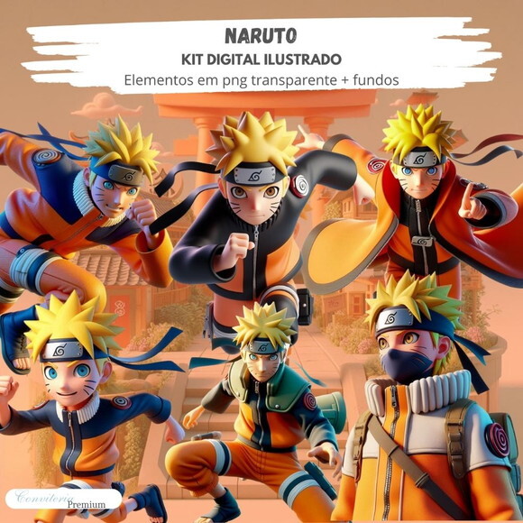 Kit Digital Completo Ia em 3d - Naruto + 1 Brinde