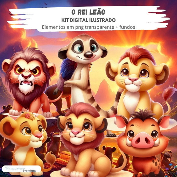 Kit Digital Completo Ia em 3d - o Rei Leão + 1 Brinde