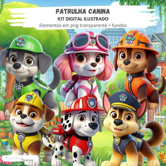 Kit Digital Completo Ia em 3d - Patrulha Canina + 1 Brinde
