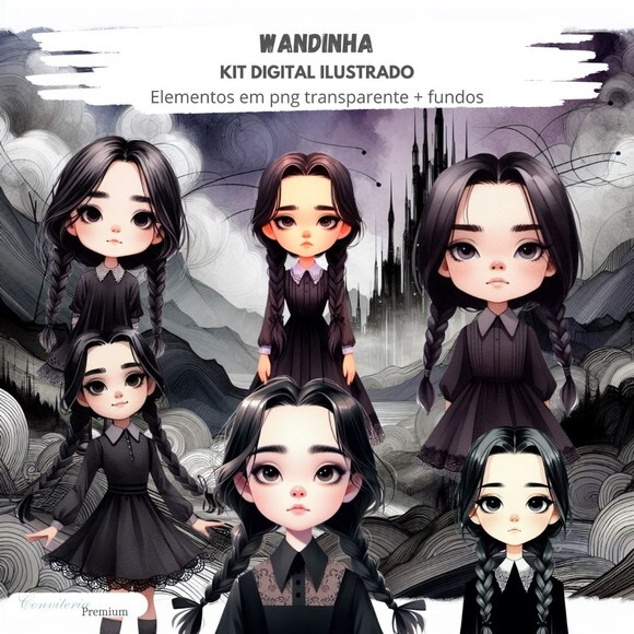 Kit Digital Completo Ia em 3d - Wandinha + 1 Brinde