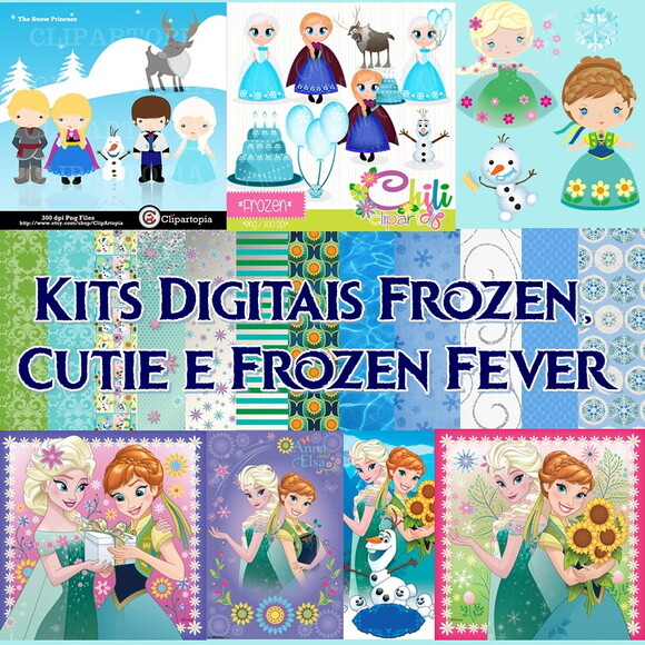 Kit Digital Frozen Cuties - Completo