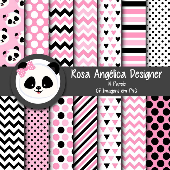 Kit Digital Panda Rosa
