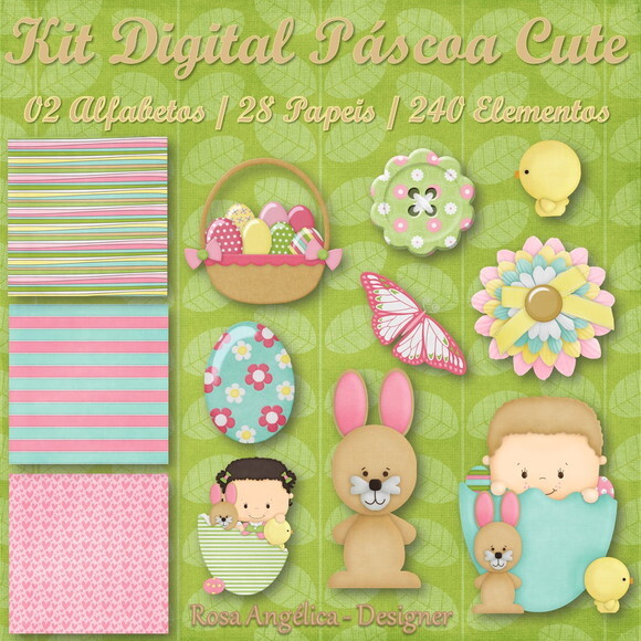 Kit Digital Páscoa Cute