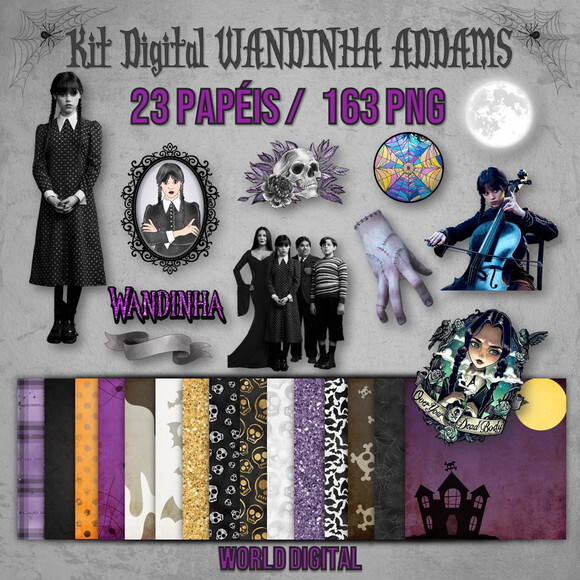 Kit Digital Wandinha Addams
