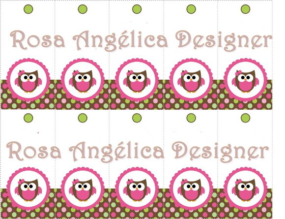 Kit Festa Corujinha Rosa e Marron - Digital