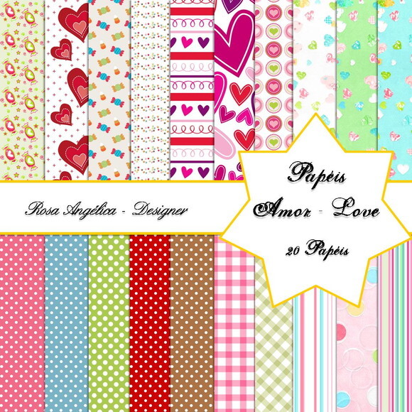 Kit Papéis Digitais Amor Love