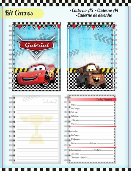Kit Volta às Aulas Completo - Carros