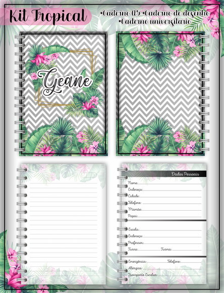 Kit Volta às Aulas Completo - Floral Tropical