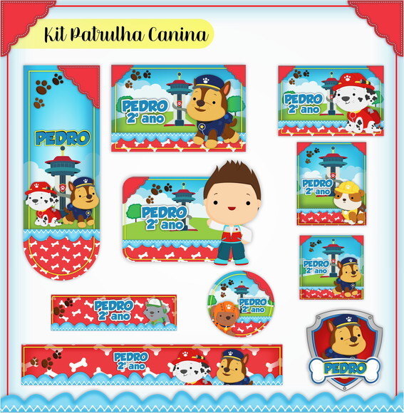 Kit Volta às Aulas Completo - Patrulha Canina