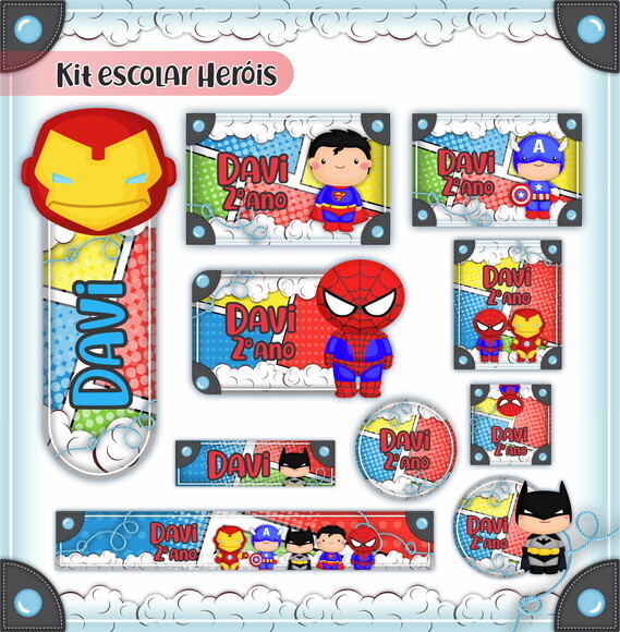 Kit Volta às Aulas Completo - Super Heróis
