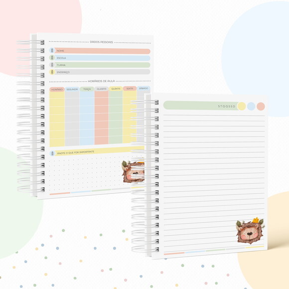 Kit Volta às Aulas Completo com Etiquetas - Leãozinho