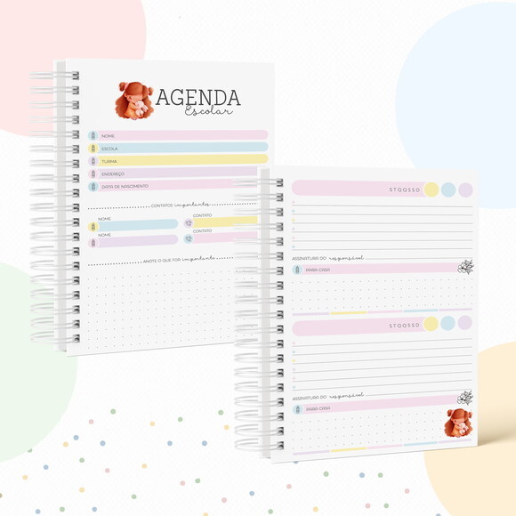 Kit Volta às Aulas Completo com Etiquetas - Menina e Coelho