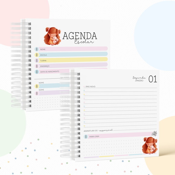 Kit Volta às Aulas Completo com Etiquetas - Menina e Coelho