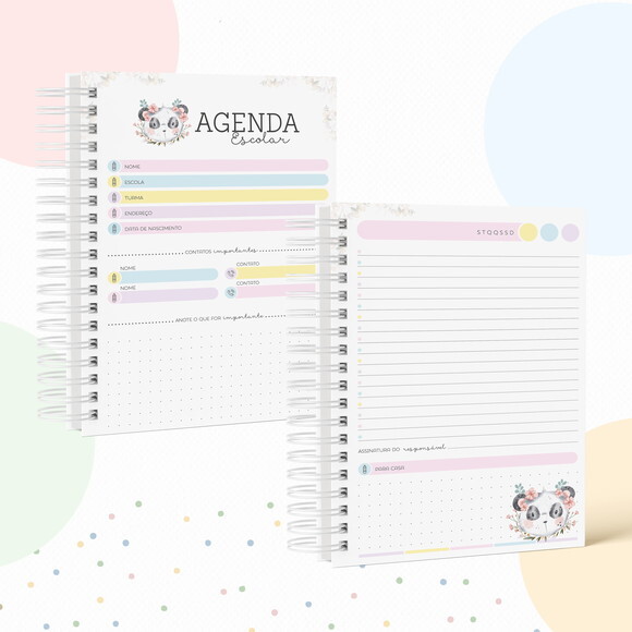 Kit Volta às Aulas Completo com Etiquetas - Panda