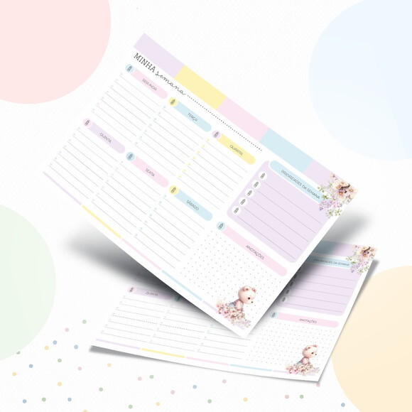 Kit Volta às Aulas Completo com Etiquetas - Ursinha