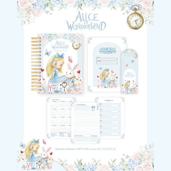 Kit Volta às Aulas Completo Etiquetas Personalizado - Alice
