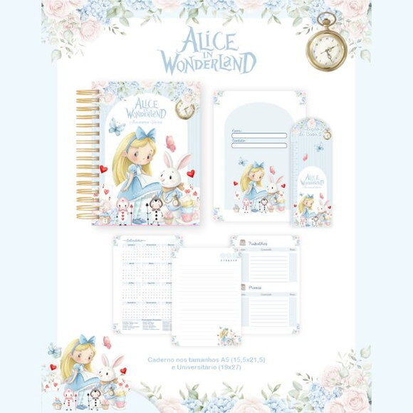 Kit Volta às Aulas Completo Etiquetas Personalizado - Alice
