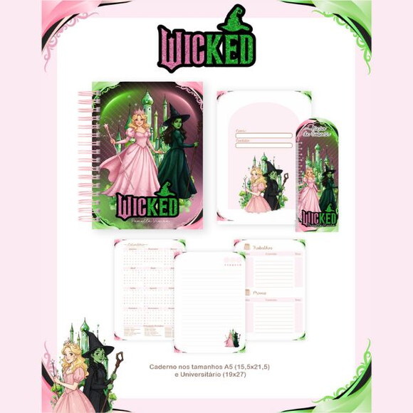 Kit Volta às Aulas Completo Etiquetas Personalizado - Wicked