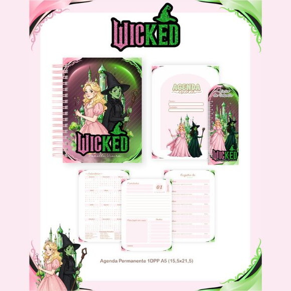 Kit Volta às Aulas Completo Etiquetas Personalizado - Wicked