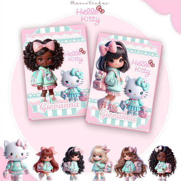 Kit Volta às Aulas Completo Mascote Ia - Hello Kitty