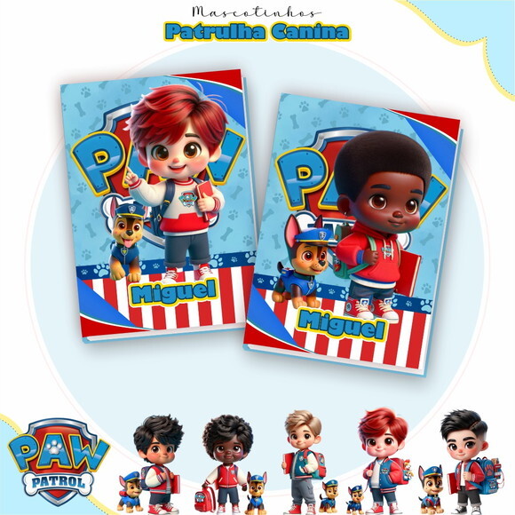 Kit Volta às Aulas Completo Mascote Ia - Patrulha Canina