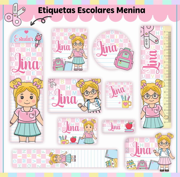 Kit Volta às Aulas Completo Personalizado - Alunas