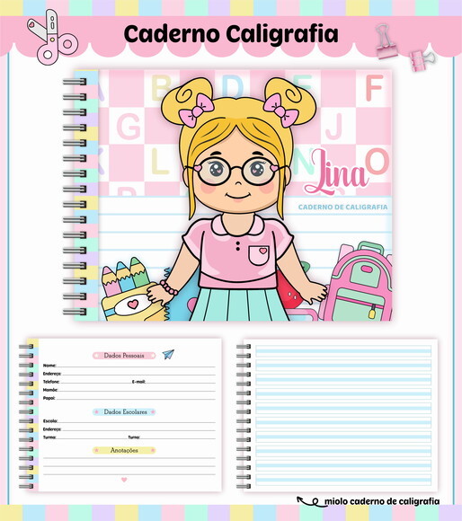 Kit Volta às Aulas Completo Personalizado - Alunas