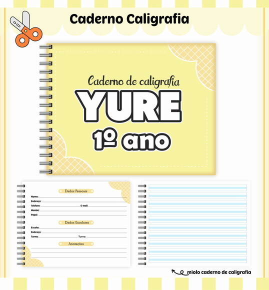 Kit Volta às Aulas Completo Personalizado - Amarelo