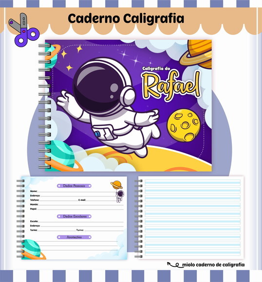 Kit Volta às Aulas Completo Personalizado - Astronauta