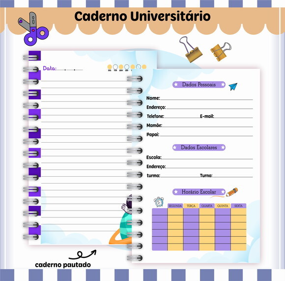 Kit Volta às Aulas Completo Personalizado - Astronauta