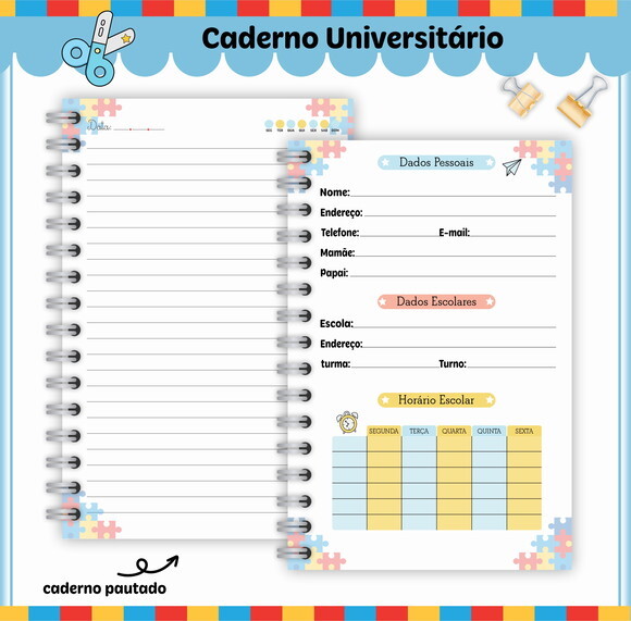 Kit Volta às Aulas Completo Personalizado - Autismo