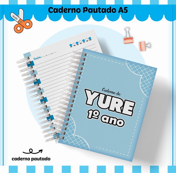 Kit Volta às Aulas Completo Personalizado - Azul