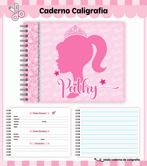 Kit Volta às Aulas Completo Personalizado - Barbie