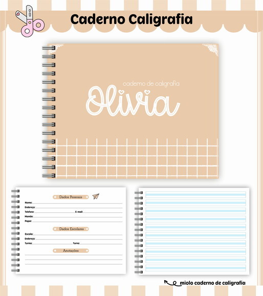 Kit Volta às Aulas Completo Personalizado - Bege