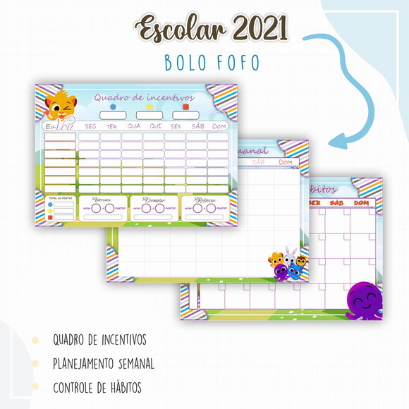 Kit Volta às Aulas Completo PERSONALIZADO - Bolofofos