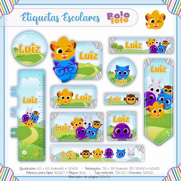 Kit Volta às Aulas Completo PERSONALIZADO - Bolofofos