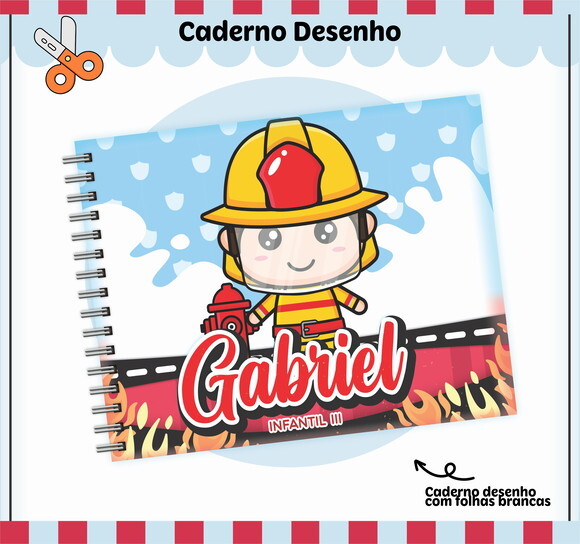 Kit Volta às Aulas Completo Personalizado - Bombeiro